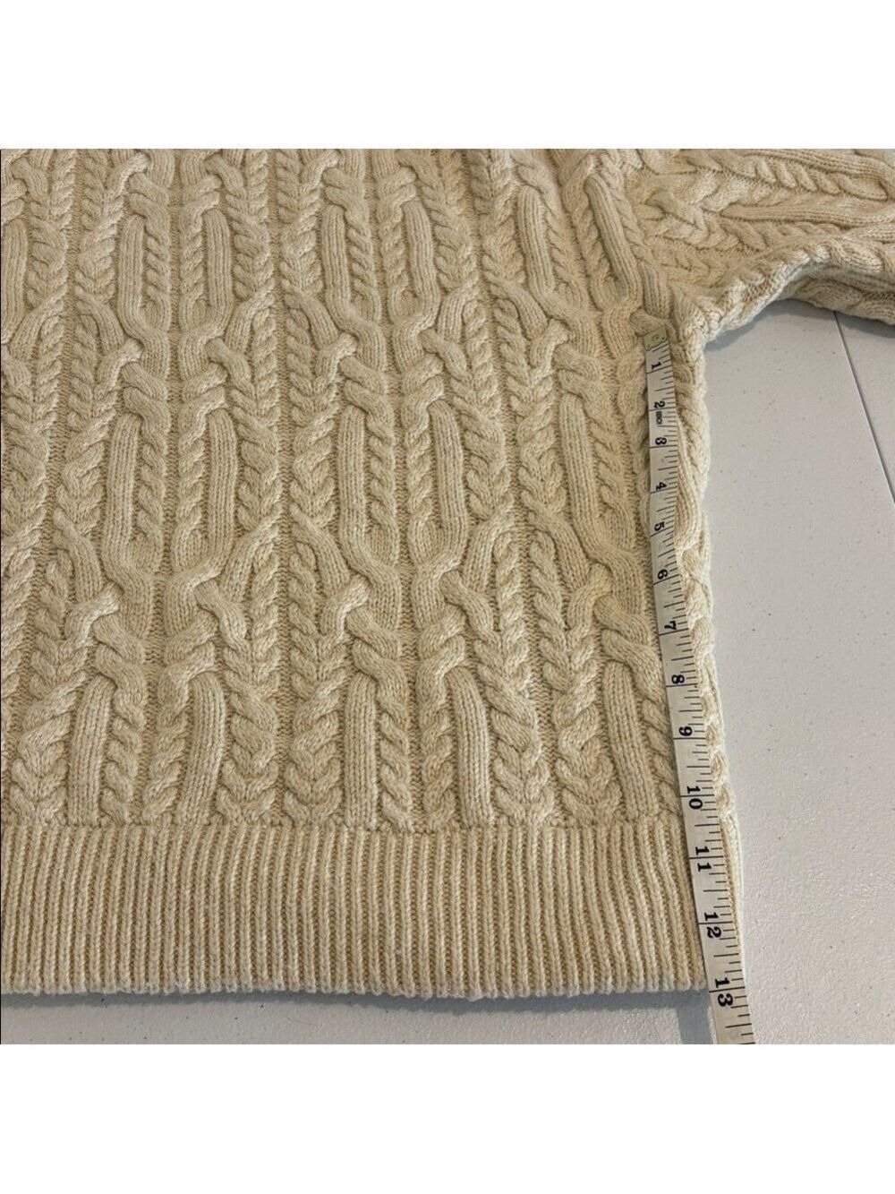 ZARA cable knit sweater When Harry Met Sally style ecru cream medium oversized - Picture 12 of 15